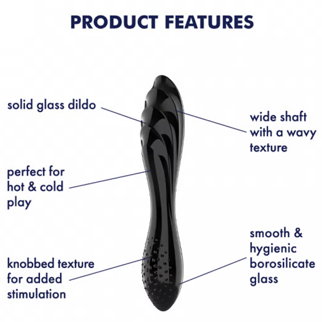 Satisfyer Dazzling Crystal 1 Glass Dildo - Black