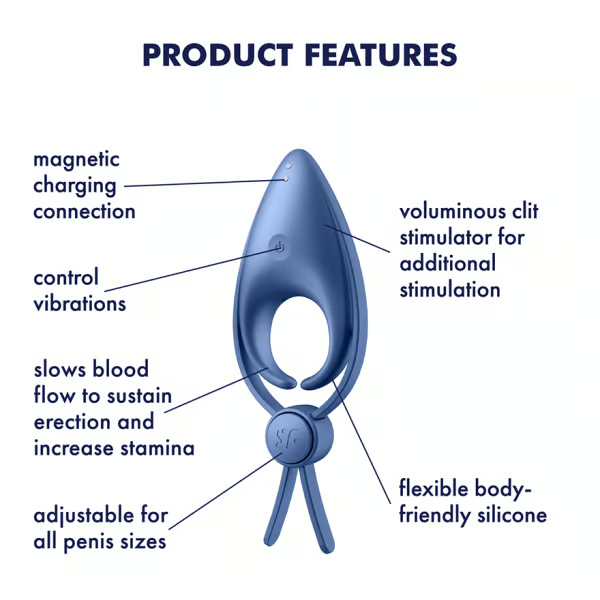 Satisfyer Sniper Ring Vibrator - Blue Grey