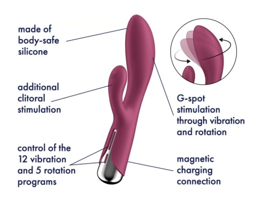 Satisfyer Spinning Rabbit 1 Rotating Vibrator - Red