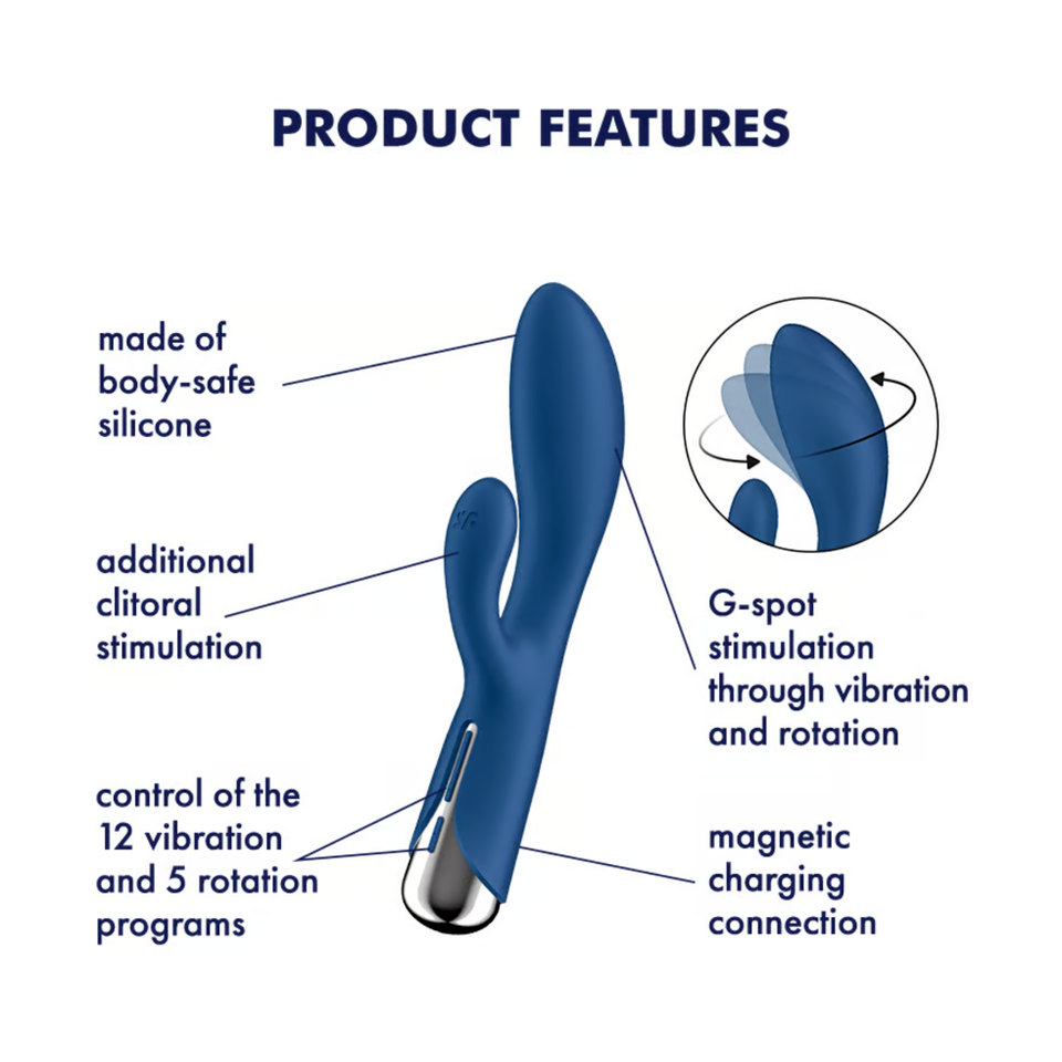 Satisfyer Spinning Rabbit 1 Rotating Vibrator - Blue