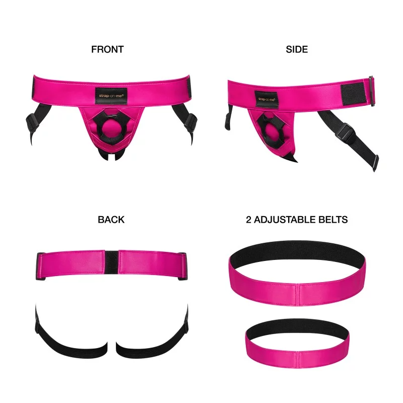 Strap On Me Leatherette Curious Harness - FUCHSIA