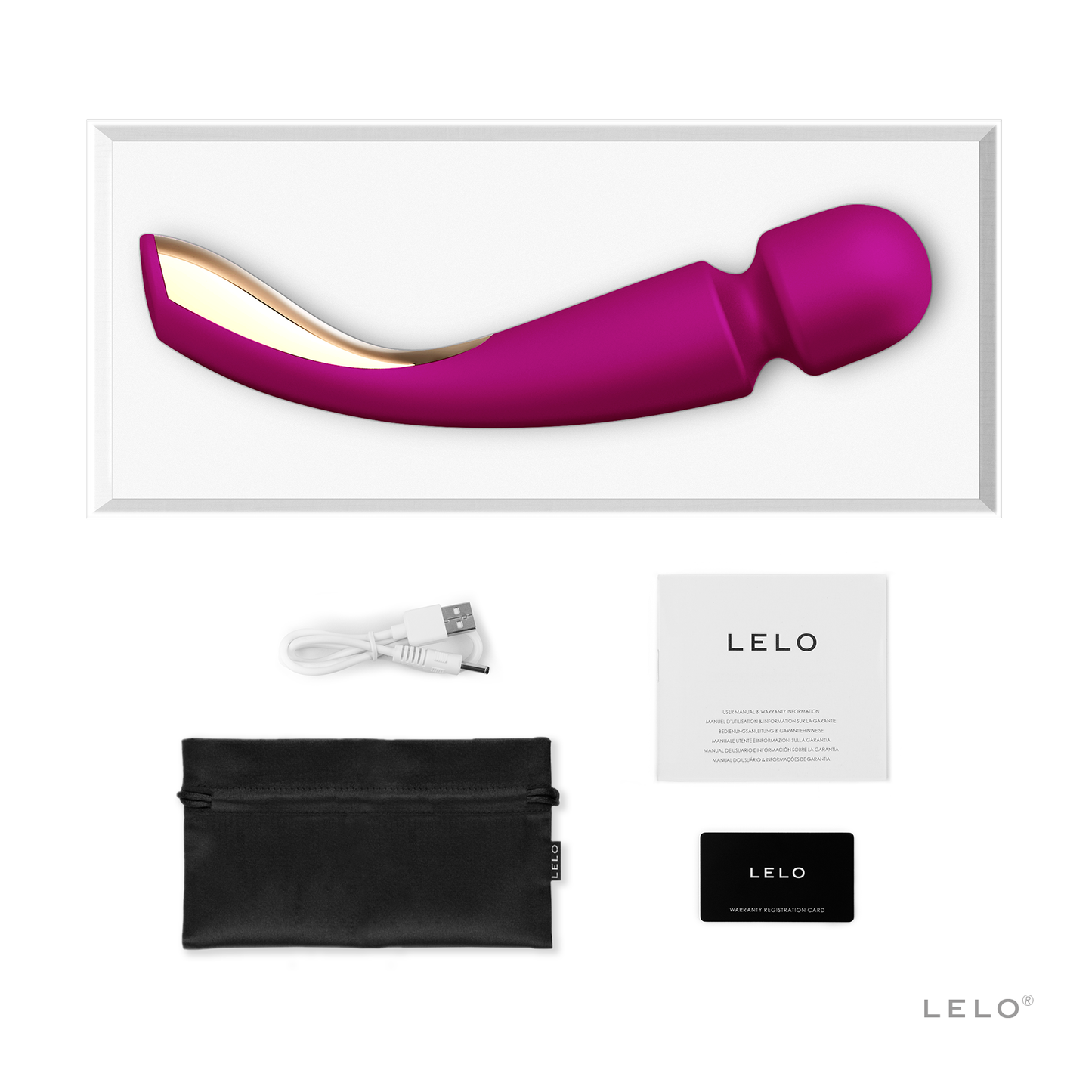 Lelo Smart Wand 2 Large Massager Deep Rose