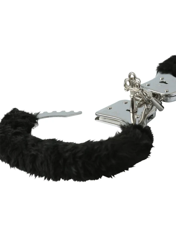 Sportsheets Sex & Mischief Black Furry Handcuffs