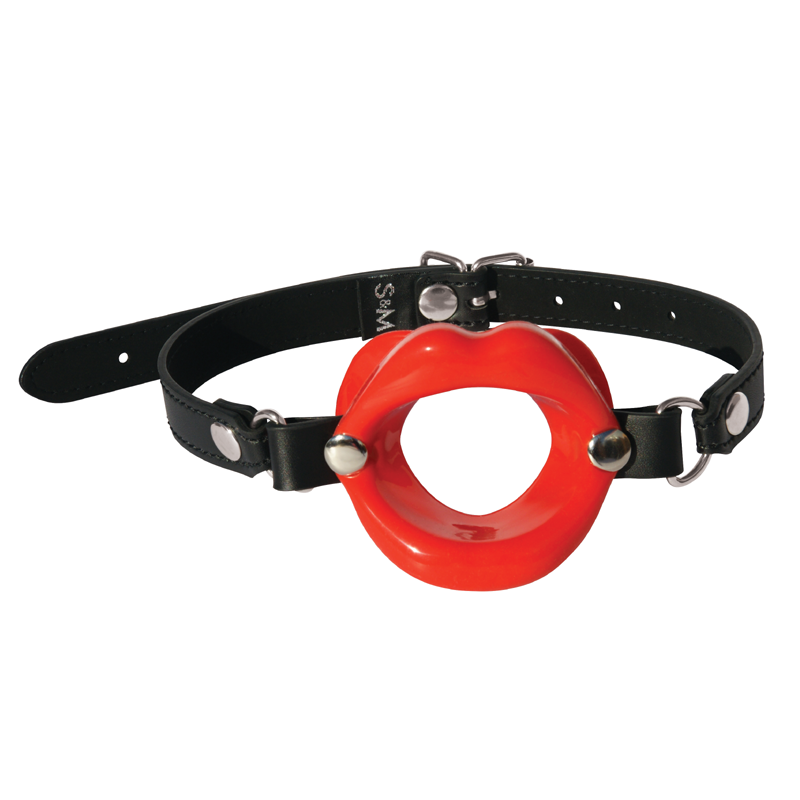 Sportsheets Silicone Lips Open Mouth Gag - Red