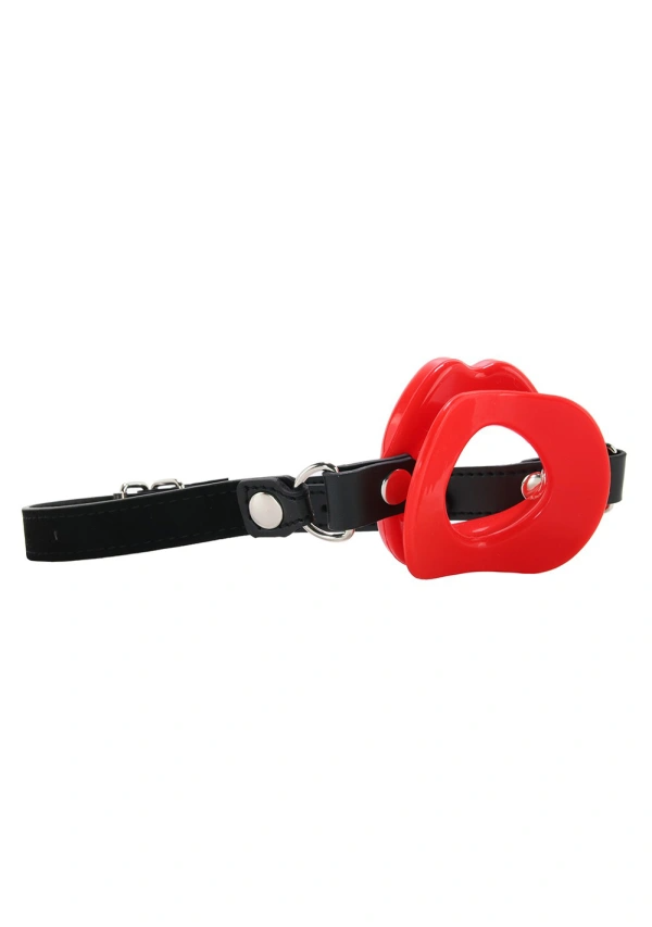 Sportsheets Silicone Lips Open Mouth Gag - Red