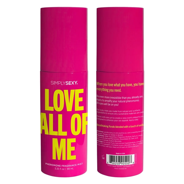 Simply Sexy Pheromone Body Mist Love All of Me - 3.35 floz | 99mL