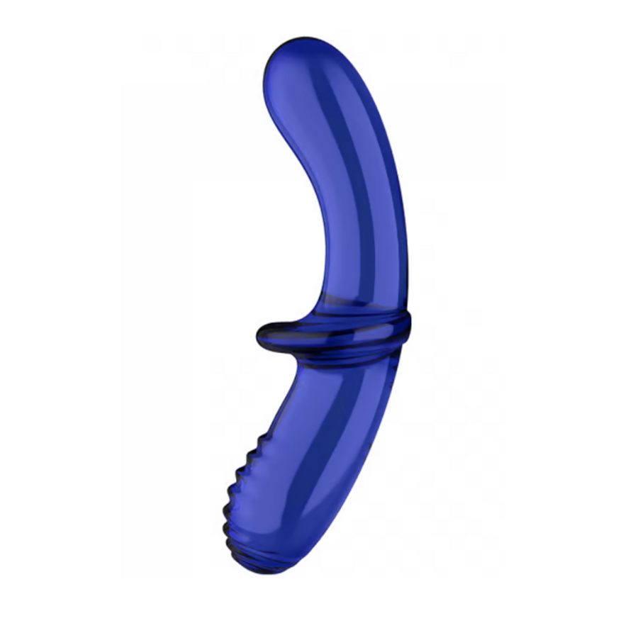 Satisfyer Double Crystal Glass Dildo - Light Blue