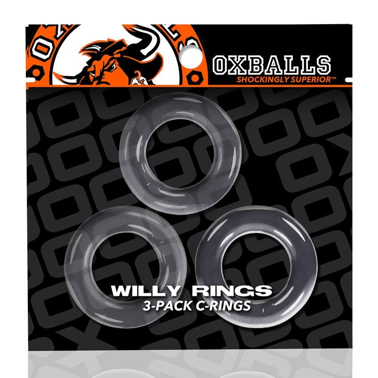 Oxballs Willy Ring 3 Pack- CLEAR