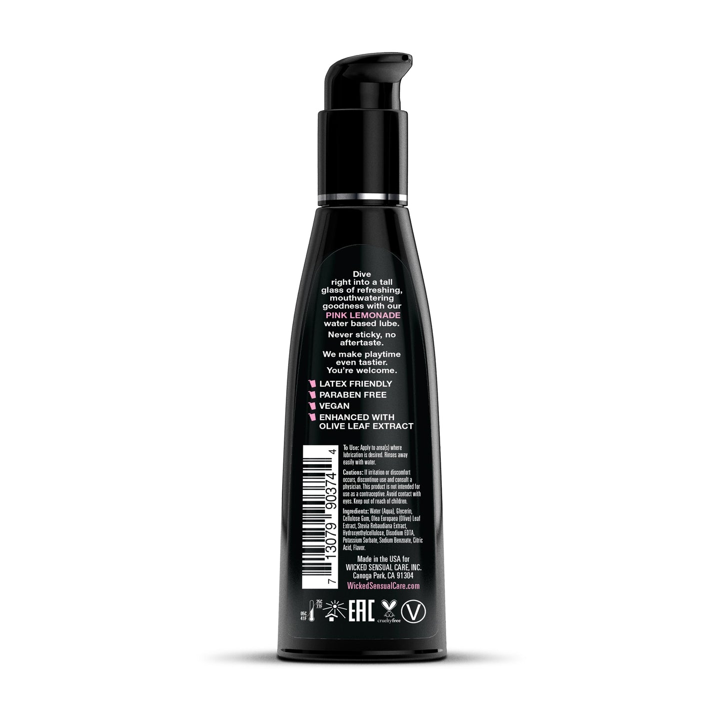 Wicked Aqua Pink Lemonade Flavored Lubricant 4 oz.