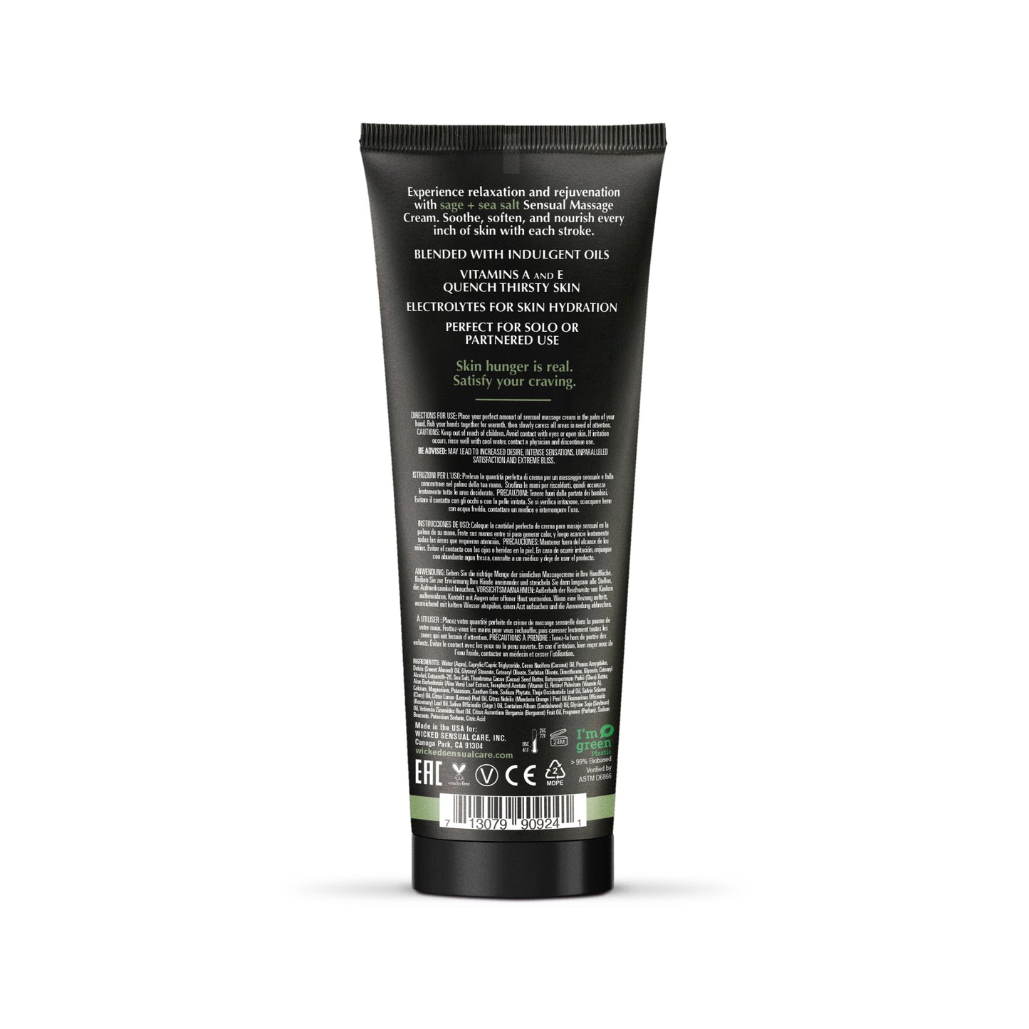 Wicked Sensual Massage Cream Sage & Sea Salt 4oz