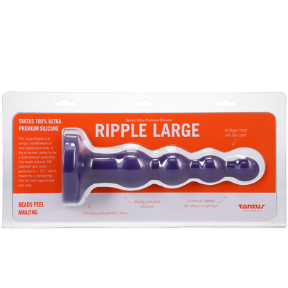Tantus Ripple Large Silicone Butt Plug Midnight Purple