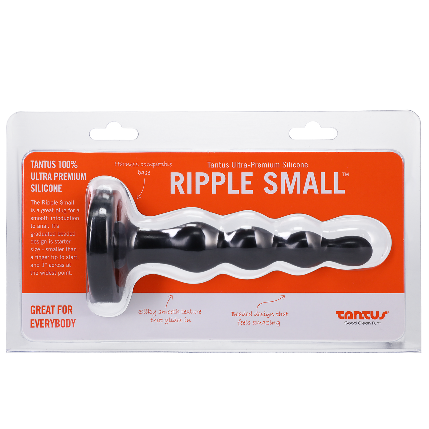 Tantus Ripple Small Silicone Butt Plug Black
