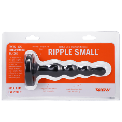 Tantus Ripple Small Silicone Butt Plug Black