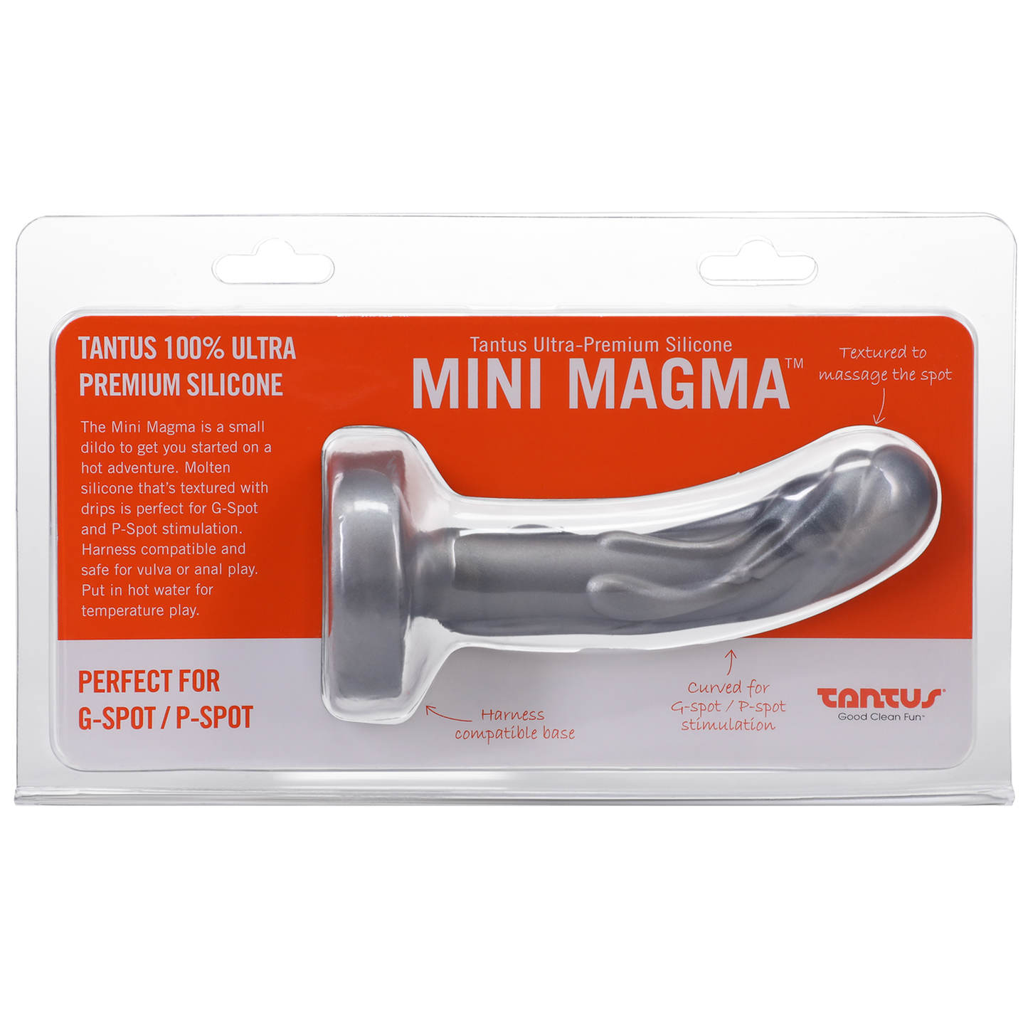 Tantus Mini Magma Silicone Dildo - Silver