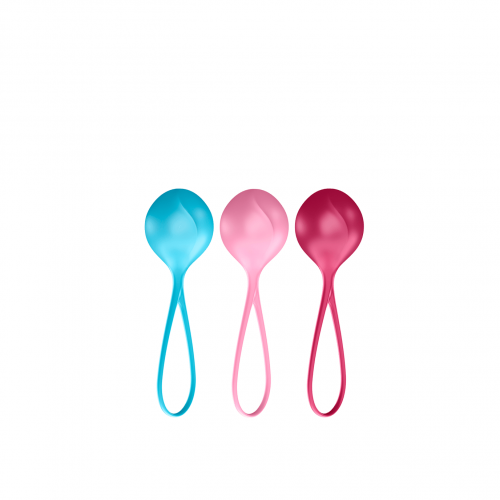 Satisfyer Strengthening Balls Set - turquoise, red, pink