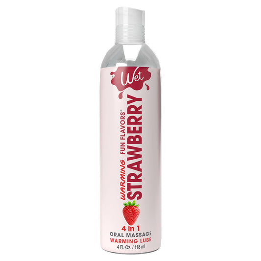 Wet Fun Flavors 4-in-1 Strawberry Warming Lubricant 4 Fl. Oz. / 118 ml