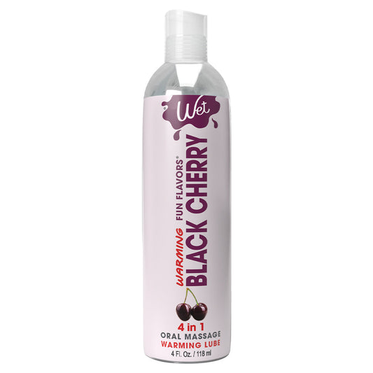 Wet Fun Flavors 4-in-1 Black Cherry Warming Lubricant 4 Fl. Oz. / 118 ml