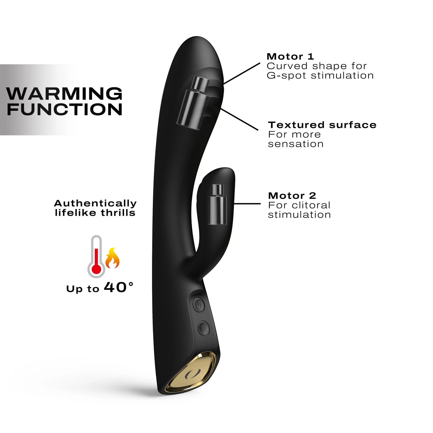 Dorcel Flexi Rabbit Warming Vibrator Black