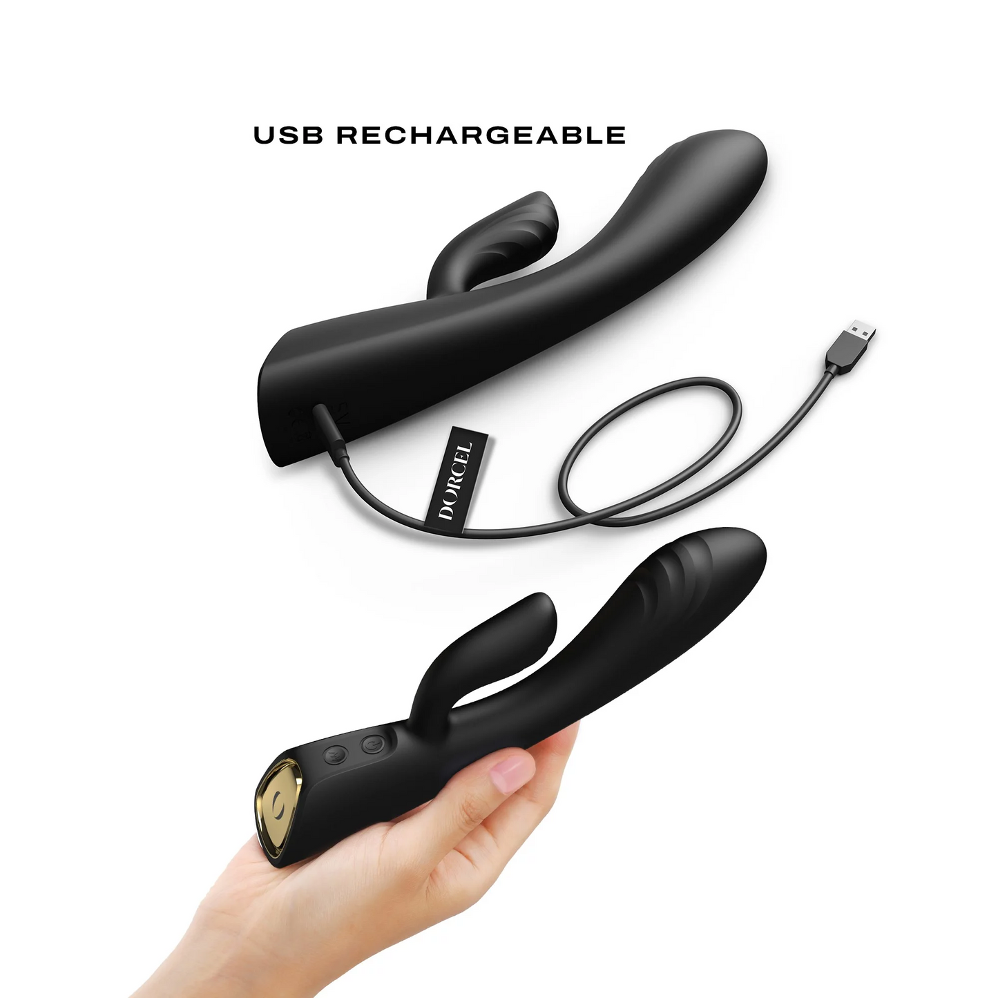 Dorcel Flexi Rabbit Warming Vibrator Black