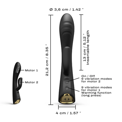Dorcel Flexi Rabbit Warming Vibrator Black