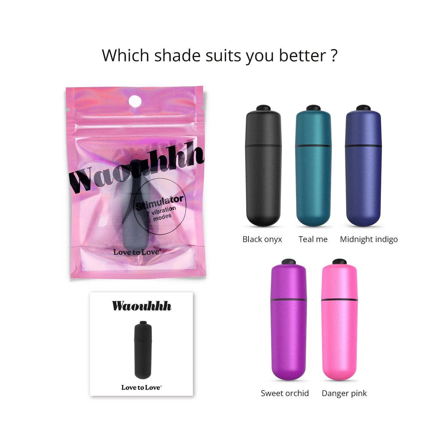 Love to Love Waouhhh Bullet Vibrator - BLACK ONYX