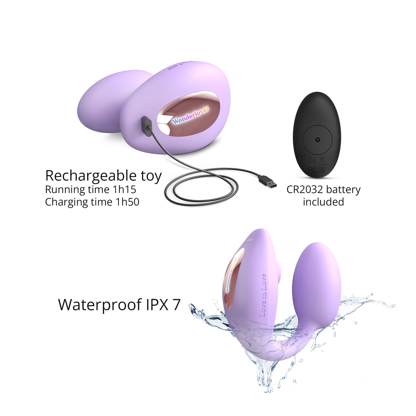 Love To Love WonderLover Clitoral and G-Spot Vibrator- Mauve