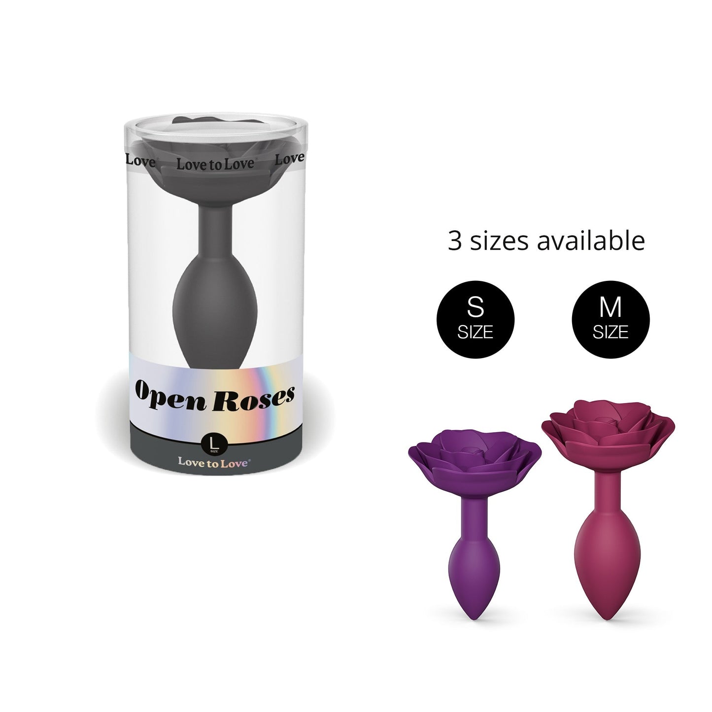 Love To Love Open Roses Anal Plug Large - Black Onyx