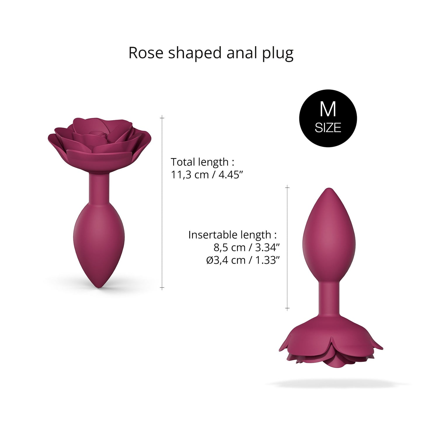 Love To Love Open Roses Anal Plug Medium - Plum Star