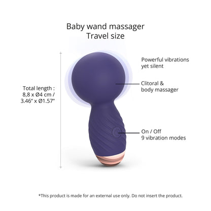 Love to Love Itsy Bitsy Mini Wand Vibrator - Midnight Indigo
