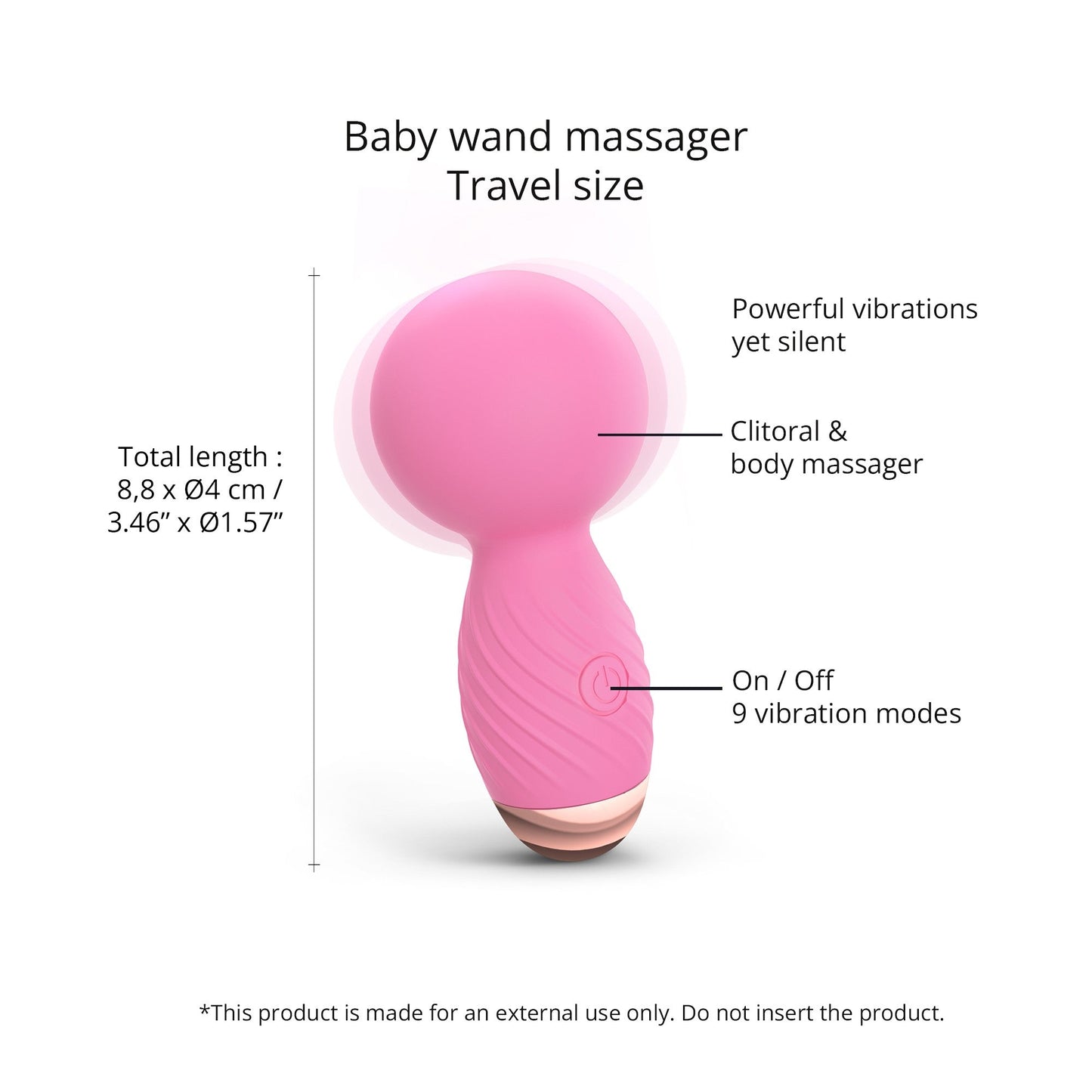 Love to Love Itsy Bitsy Mini Wand Vibrator - PINK PASSION