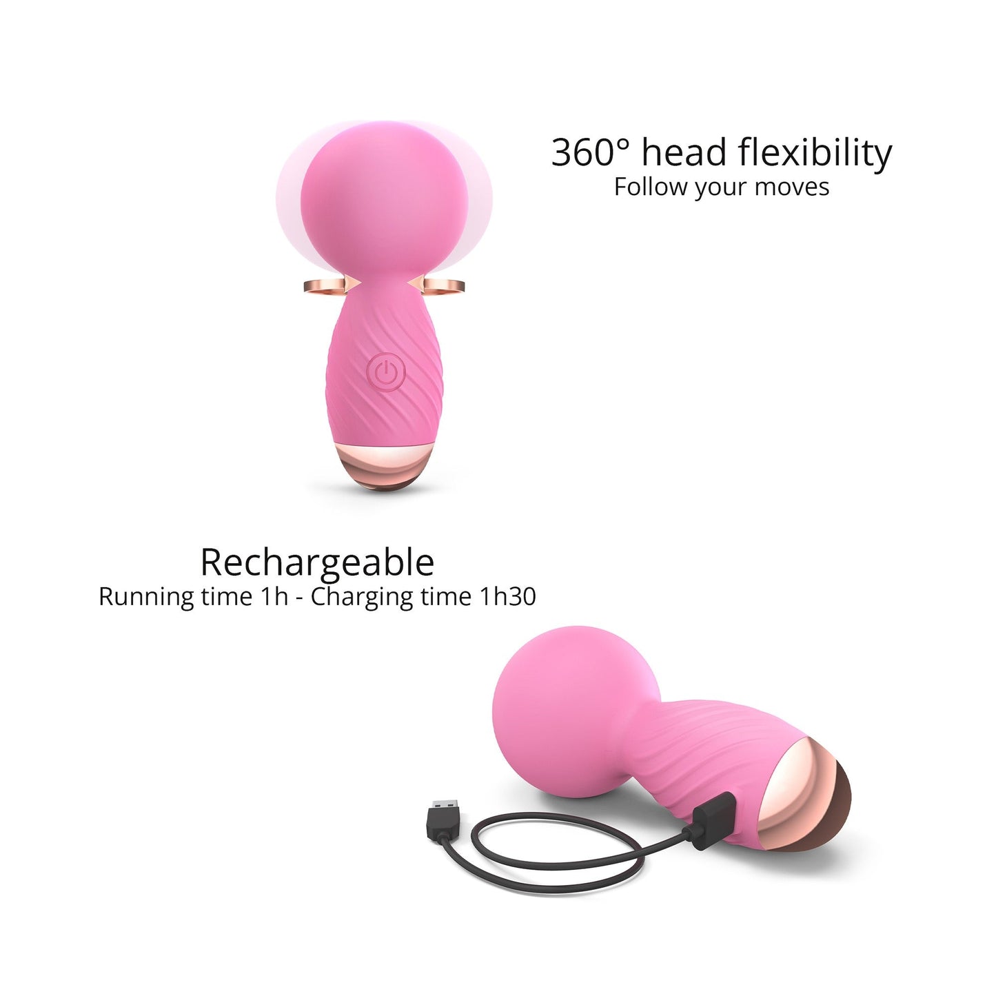 Love to Love Itsy Bitsy Mini Wand Vibrator - PINK PASSION
