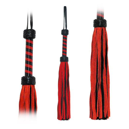 Fetissimo Suede Flogger 18 inches Red/Black