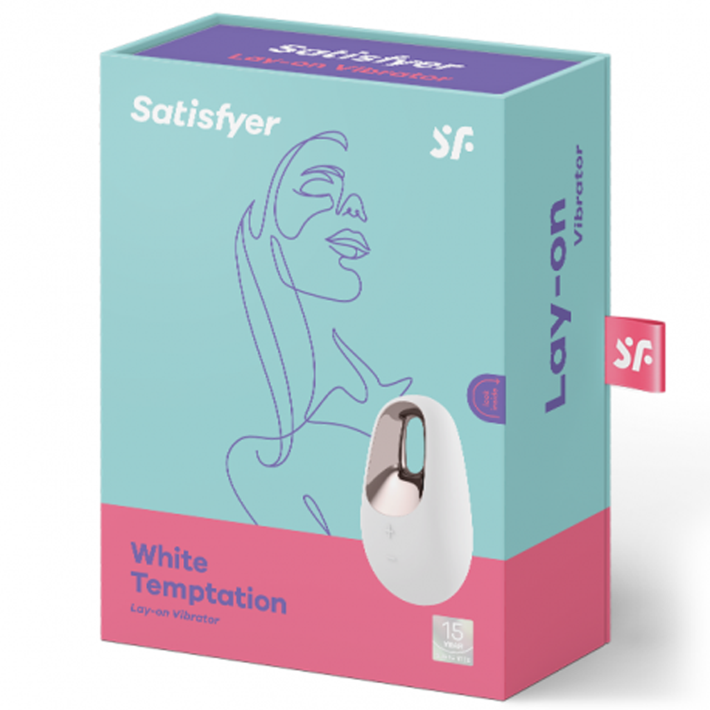 Satisfyer Lay-On White Temptation Vibrator - White, Brass