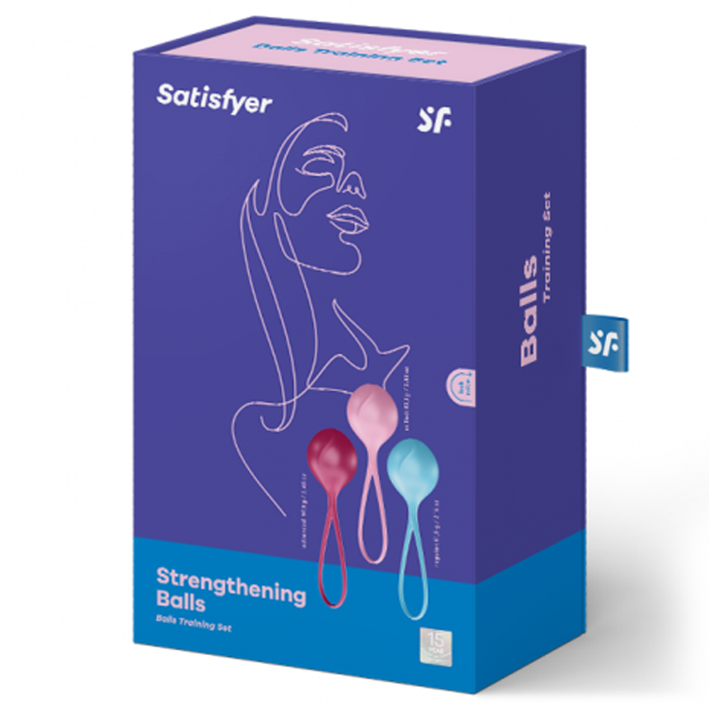 Satisfyer Strengthening Balls Set - turquoise, red, pink