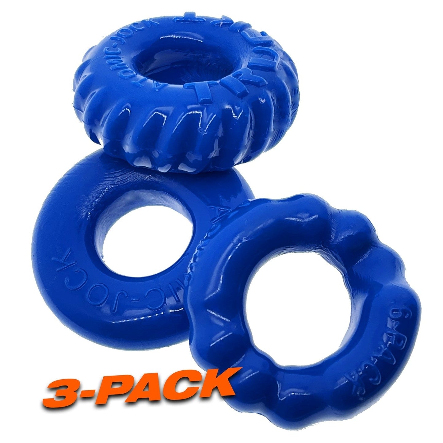 Oxballs Bonemaker Cock Ring 3-Pack - POOL BLUE