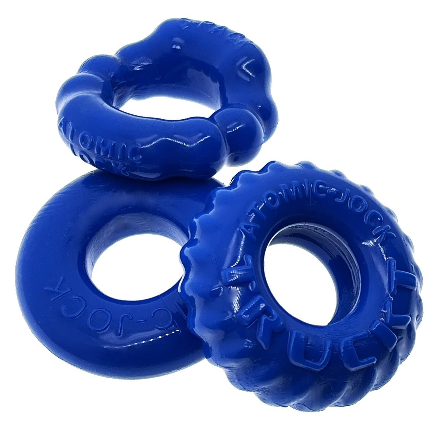 Oxballs Bonemaker Cock Ring 3-Pack - POOL BLUE