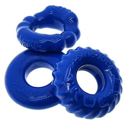 Oxballs Bonemaker Cock Ring 3-Pack - POOL BLUE