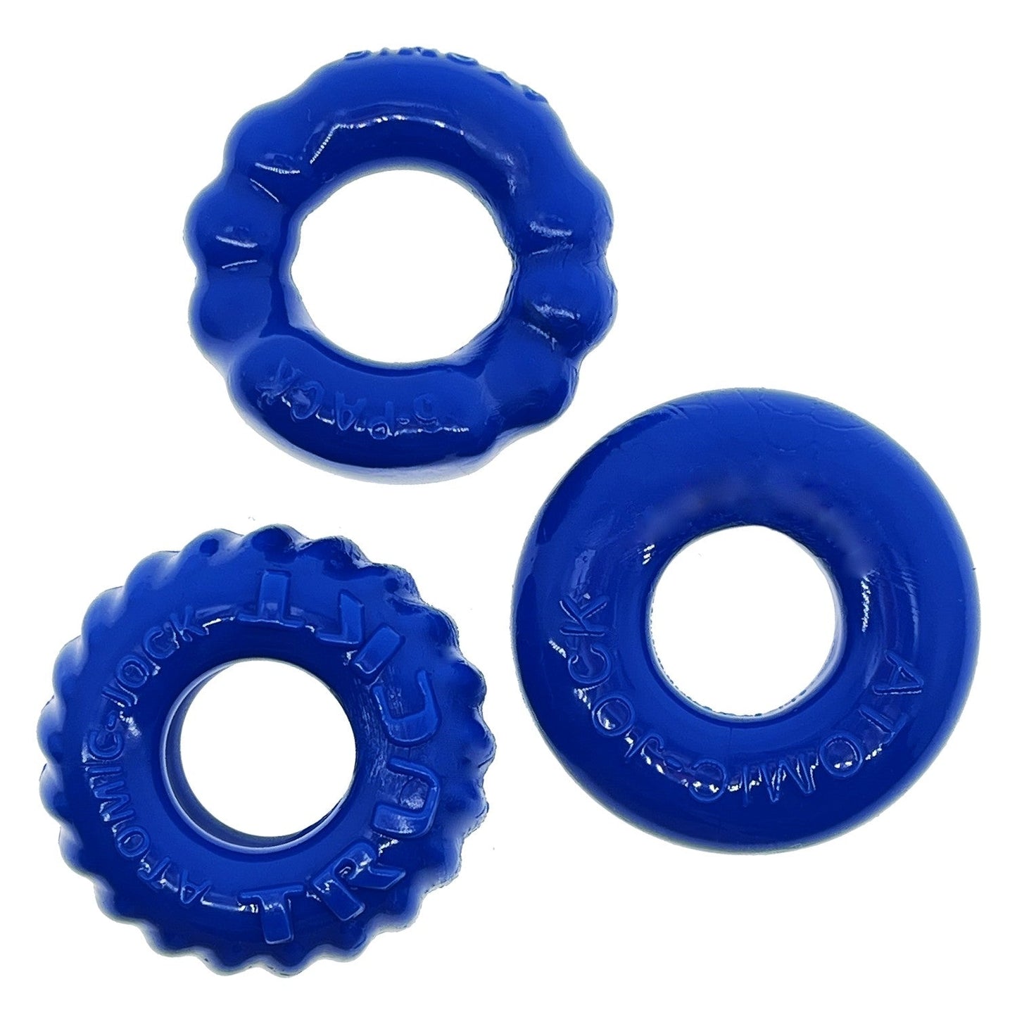 Oxballs Bonemaker Cock Ring 3-Pack - POOL BLUE