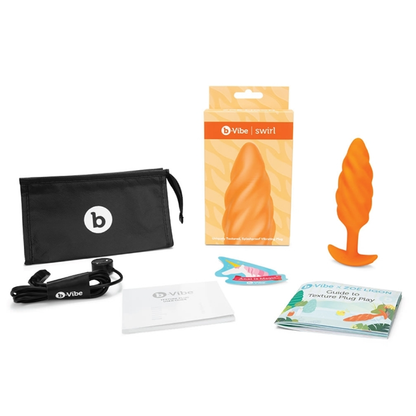 b-Vibe SWIRL TEXTURE PLUG | ORANGE