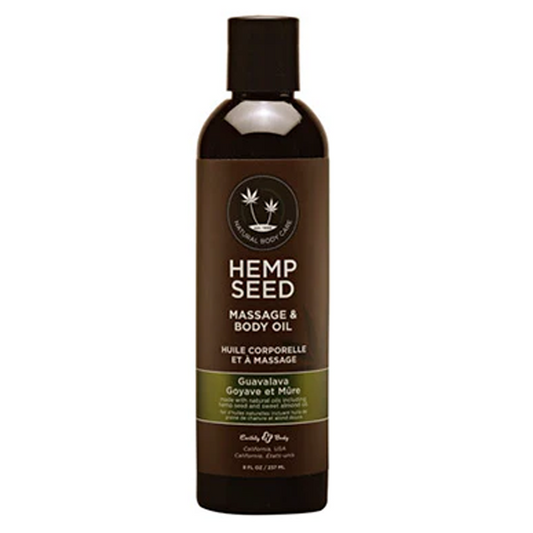 Earthly Body Hemp Seed Massage Oil Guavalava 8 oz