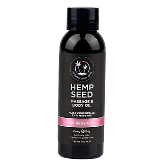 Earthly Body Hemp Seed Massage Oil Zen Berry Rose 2 oz