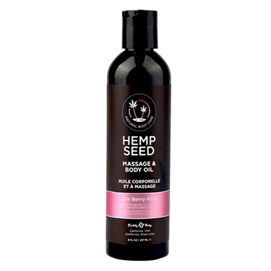 Earthly Body Hemp Seed Massage Oil Zen Berry Rose 8 oz