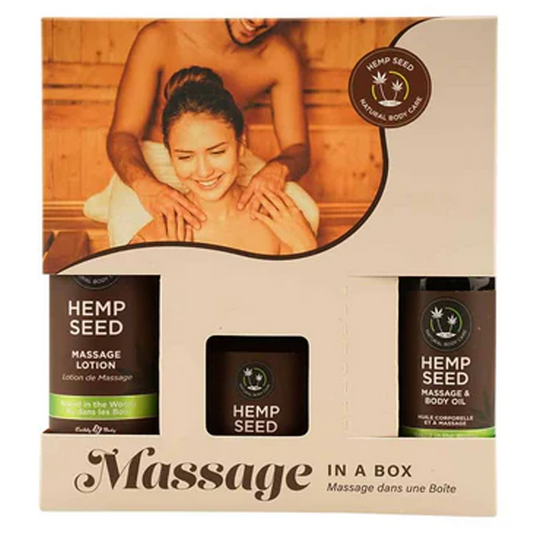 Earthly Body Hemp Seed Massage Gift Box Naked in the Woods