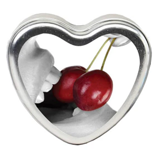Earthly Body Heart Tin Edible Massage Candle- Cherry 4 oz / 113 g
