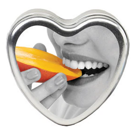 Earthly Body Heart Tin Edible Massage Candle- Mango 4 oz / 113 g
