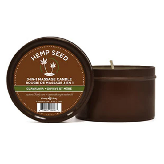 Earthly Body 3-in-1 Massage Candle Guavalava - Hempseed 6 oz / 170 g