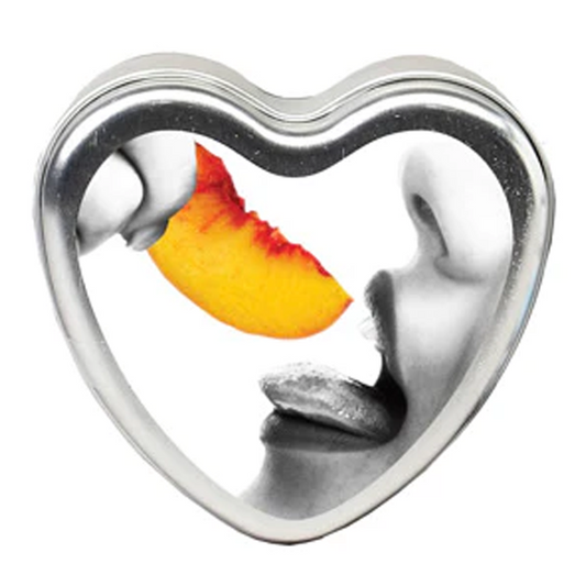 Earthly Body Heart Tin Edible Massage Candle- Peach 4 oz / 113 g