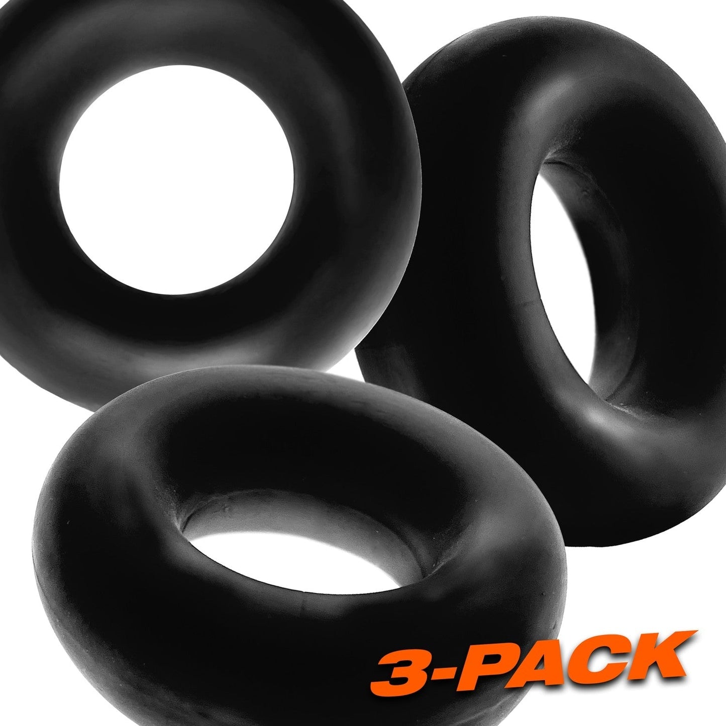 Oxballs Fat Willy 3-Pack Jumbo Cock Ring- BLACK
