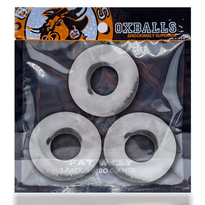 Oxballs Fat Willy 3-Pack Jumbo Cock Ring - CLEAR