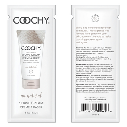 Coochy Shave Cream AU Natural Sachet